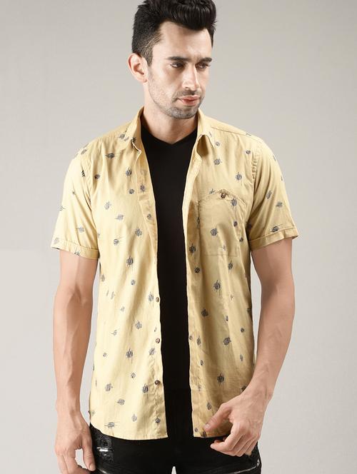 beige printed casual shirt - 16256268 - Very Small Image - 1