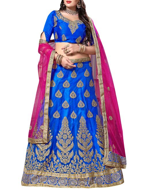embroidered a-line lehenga - 16257551 - Very Small Image - 1