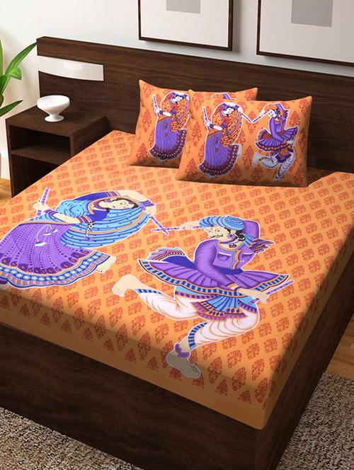 cotton double bedsheet with 2 pillow covers - 16257727 - Very Small Image - 1