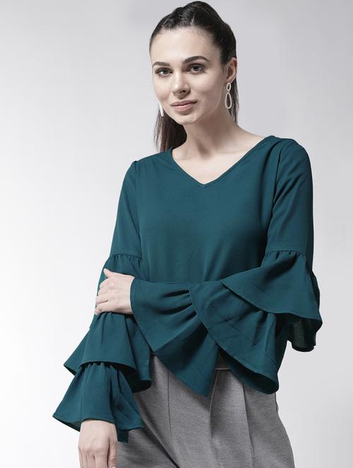 ruffled bell sleeved top - 16258337 - Very Small Image - 1