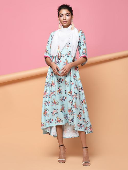 floral a-line ethnic dress - 16260495 - Very Small Image - 1