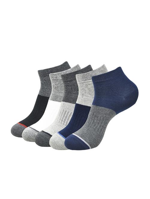 men pack of 5 color block ankle length sock - 16260884 - Very Small Image - 1