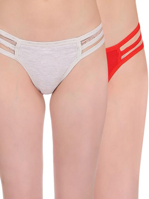 set of 2 solid thongs - 16260909 - Very Small Image - 1