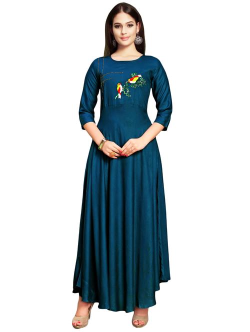 embroidered flared kurta - 16264502 - Very Small Image - 1