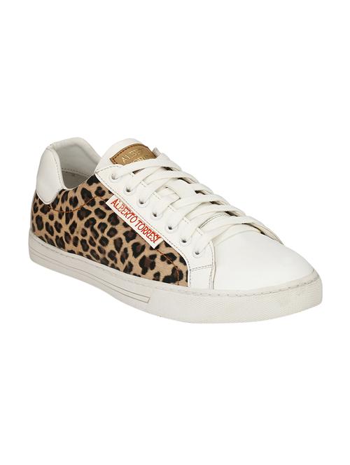 white leatherette lace up sneakers - 16264754 - Very Small Image - 1