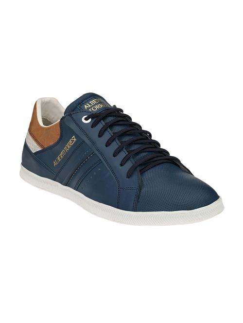 blue leatherette lace up sneakers - 16264769 - Very Small Image - 1