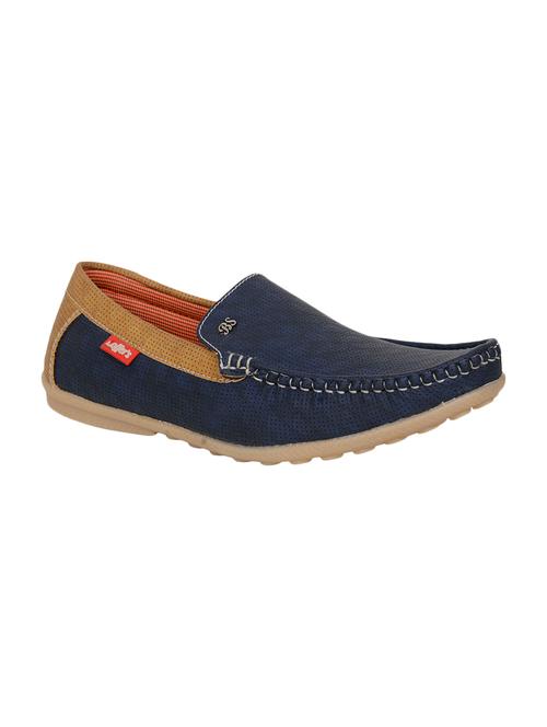 navy blue leatherette slip on loafers - 16265679 - Very Small Image - 1
