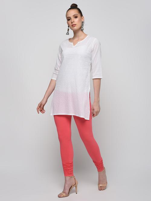red cotton churidar churidars & leggings - 16265756 - Very Small Image - 1