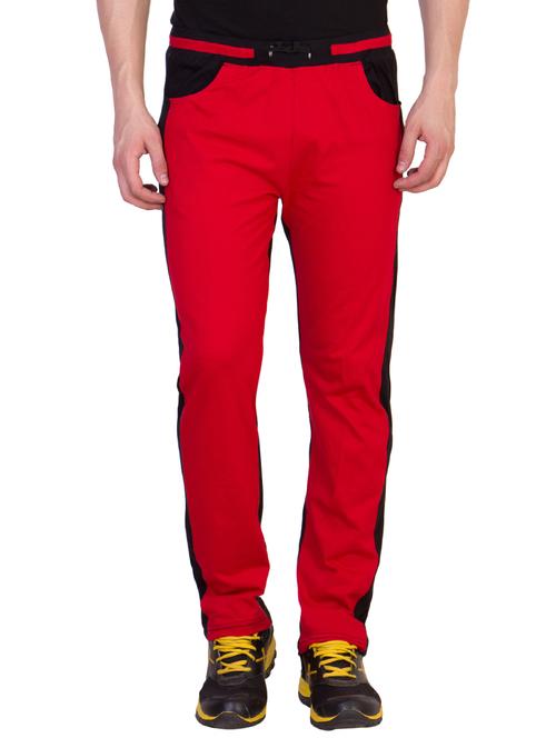 red cotton  full length track pant - 16266524 - Very Small Image - 1