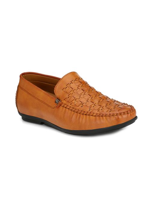 tan leatherette slip on loafers - 16270301 - Very Small Image - 1