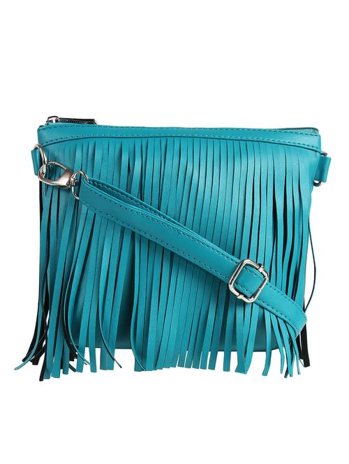 blue leatherette (pu) sling bag - 16271784 - Very Small Image - 1