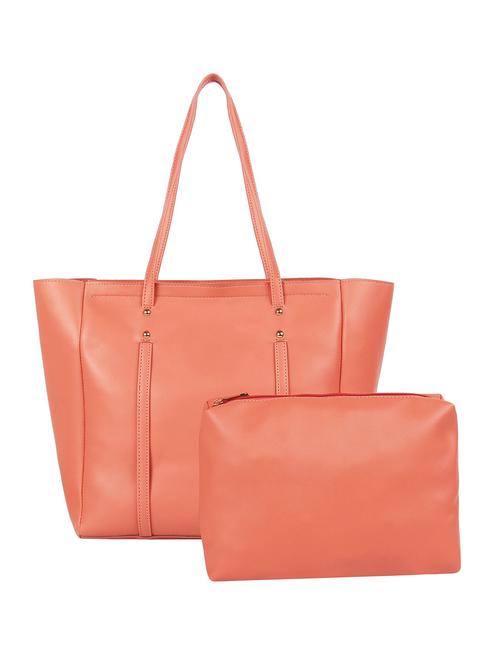 pink leatherette (pu) regular handbag combo - 16271918 - Very Small Image - 1