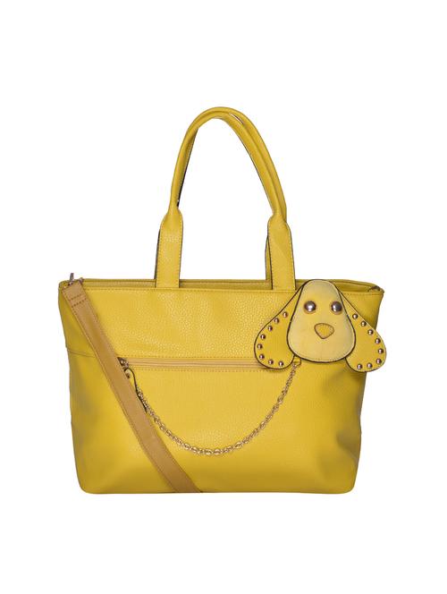 yellow leatherette (pu) handbag - 16272173 - Very Small Image - 1