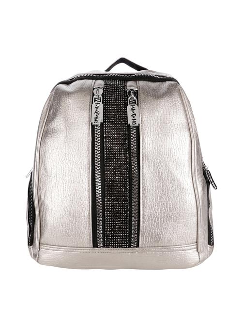 silver leatherette (pu) regular backpack - 16273556 - Very Small Image - 1