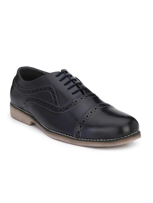 blue leatherette lace-up oxfords - 16274465 - Very Small Image - 1