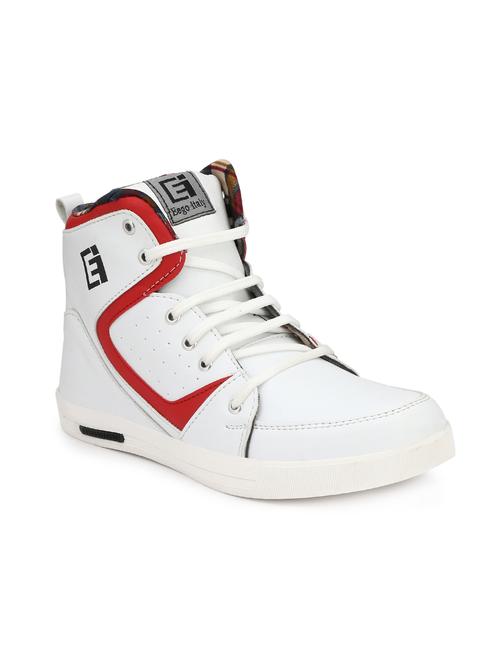 white leatherette lace up sneakers - 16274484 - Very Small Image - 1