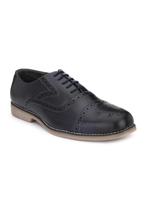 blue leatherette lace-up oxfords - 16274502 - Very Small Image - 1