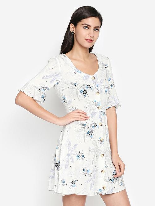 button up floral a-line dress - 16274773 - Very Small Image - 1