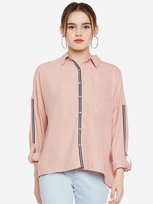 drop shoulder tape detail shirt - 16274887 - Very Small Image - 1