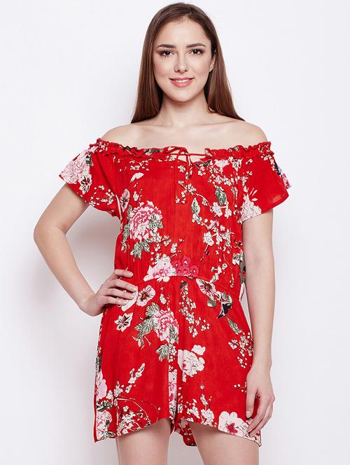 off shoulder floral romper - 16274890 - Very Small Image - 1
