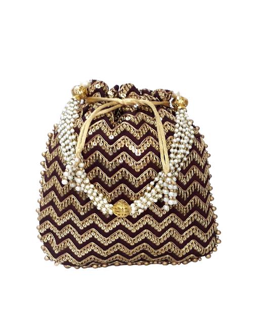 gold silk ethnic potli - 16275024 - Very Small Image - 1