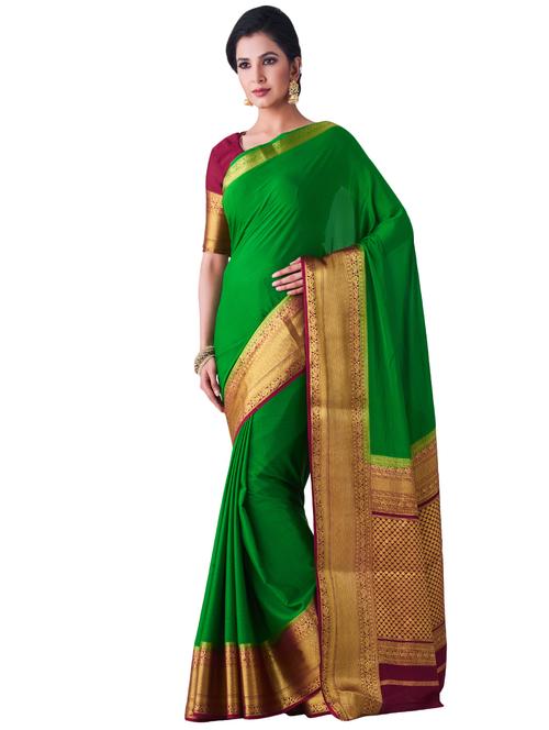 bordered mysore silk saree - 16275528 - Very Small Image - 1
