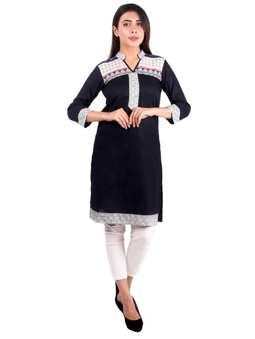 printed yoke straight kurta - 16276003 - Very Small Image - 1