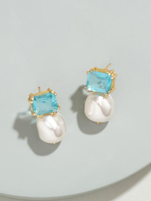 blue brass drop earring - 16276332 - Very Small Image - 1