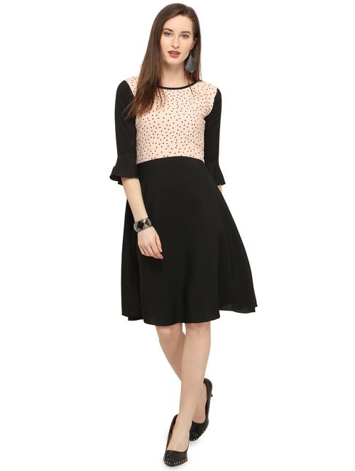 flute sleeves star printed a line dress - 16276947 - Very Small Image - 1