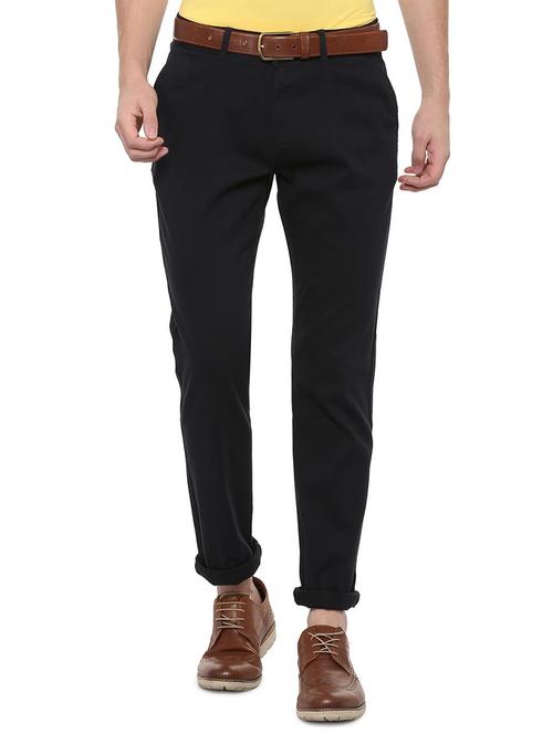 navy blue solid chinos  - 16278035 - Very Small Image - 1