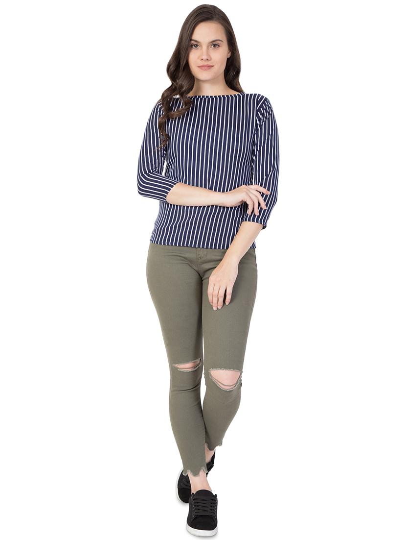 women's straight boat neck top - 16278775 - Standard Image - 2