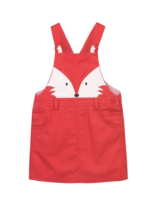 red cotton dungaree dress - 16279328 - Very Small Image - 1