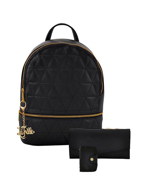 black leatherette (pu) backpack combo - 16280128 - Very Small Image - 1