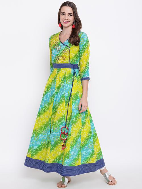 bandhani anarkali kurta - 16280974 - Very Small Image - 1