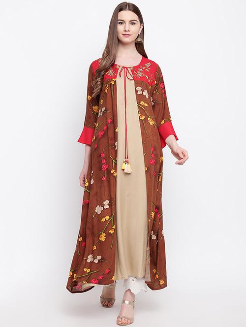 floral layered kurta - 16281041 - Very Small Image - 1
