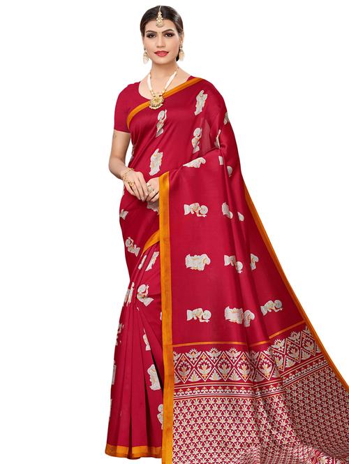 kalamkari printed saree with blouse - 16281954 - Very Small Image - 1