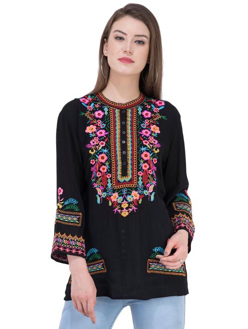 embroidered a-line kurti - 16282551 - Very Small Image - 1