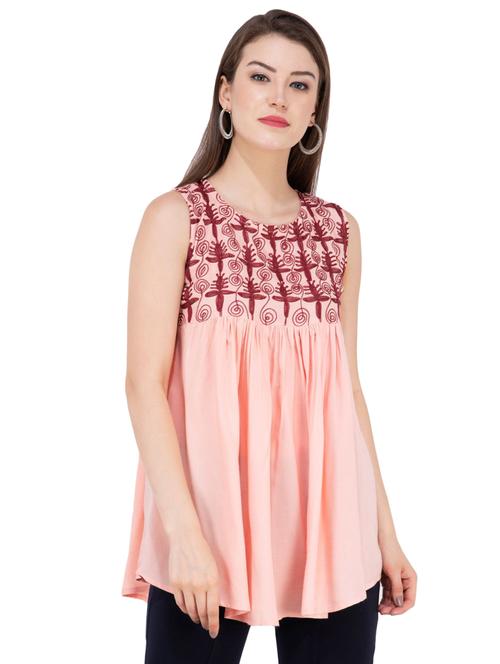 gather detail embroidered top  - 16282570 - Very Small Image - 1