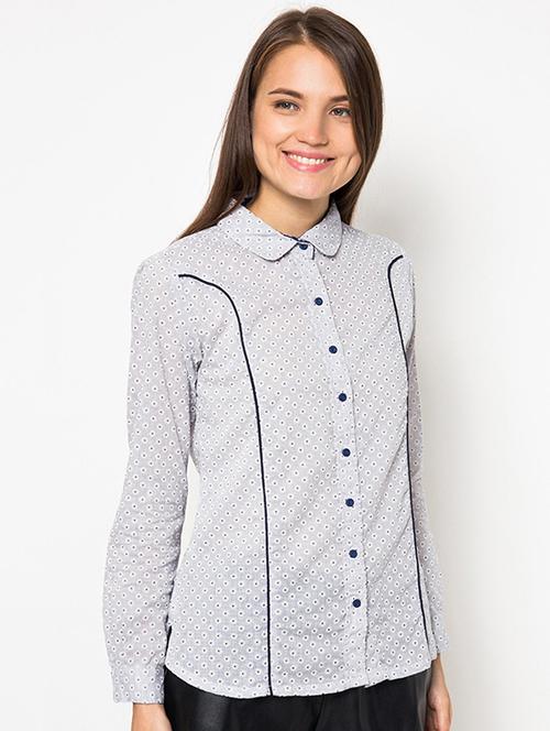 piping detail long sleeved shirt  - 16282886 - Very Small Image - 1