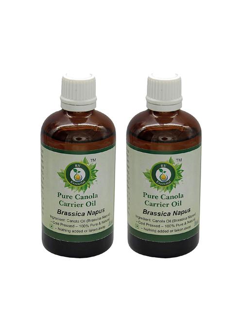 r v essential pure canola carrier oil (100ml+100ml) pack of two- brassica napus (100% pure and natural cold pressed) - 16284190 - Very Small Image - 1