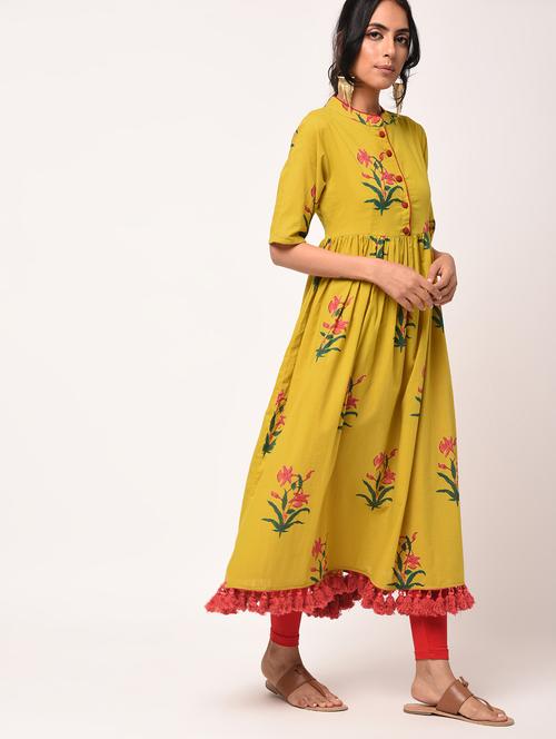 floral printed flared kurta - 16284802 - Very Small Image - 1