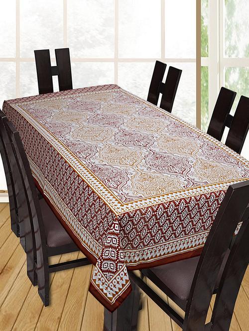 printed cotton 6 seater table cover - 16285435 - Very Small Image - 1