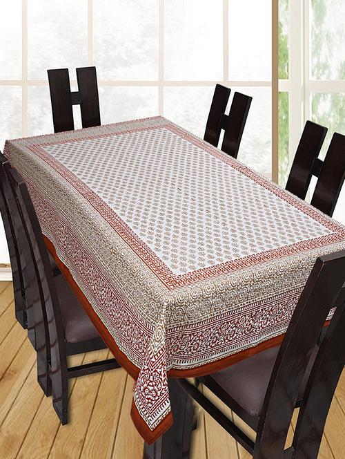 printed cotton 6 seater table cover - 16285445 - Very Small Image - 1