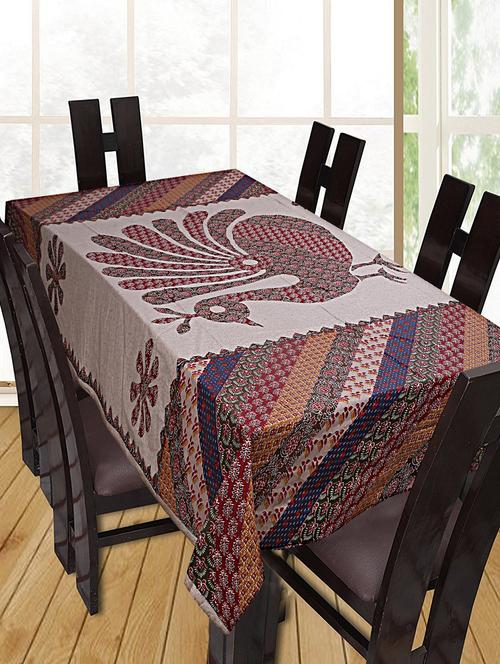printed cotton 6 seater table cover - 16287097 - Very Small Image - 1
