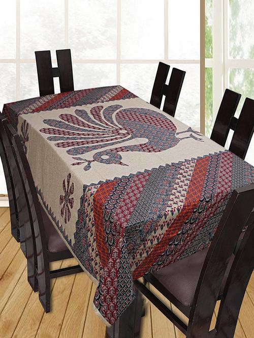printed cotton 6 seater table cover - 16287098 - Very Small Image - 1