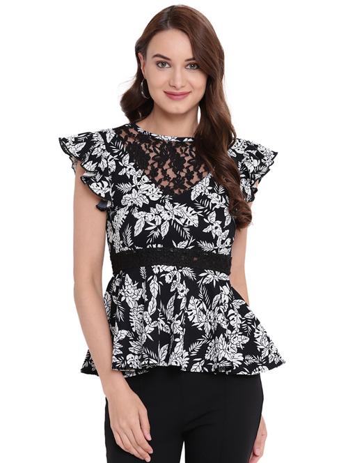 ruffle sleeved floral top  - 16291686 - Very Small Image - 1