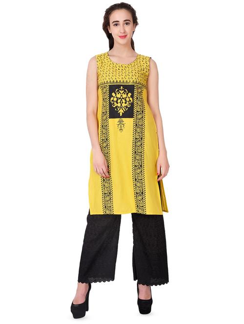block printed straight kurta - 16291731 - Very Small Image - 1