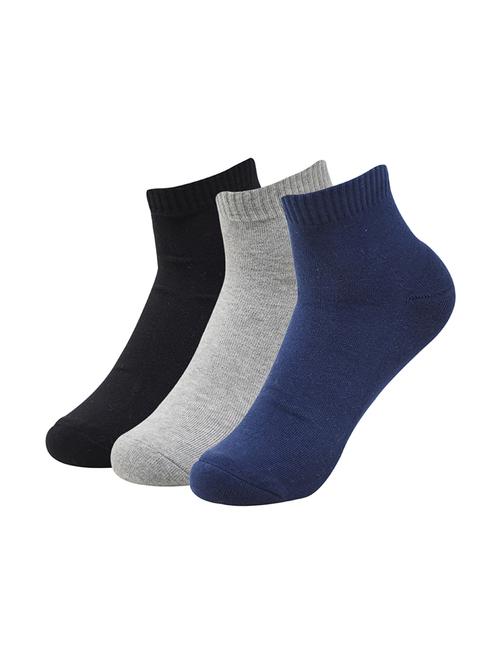 set of 3 multi colored cotton ankle length sock - 16291854 - Very Small Image - 1