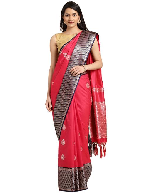 bordered kanjivaram saree with blouse - 16292517 - Very Small Image - 1