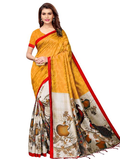 half & half mysore silk saree with blouse - 16292614 - Very Small Image - 1